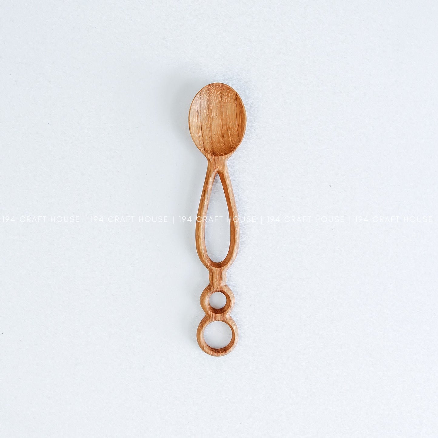 Hand Carved Wooden Spoon With Hole - Kitchen Serving Utensils