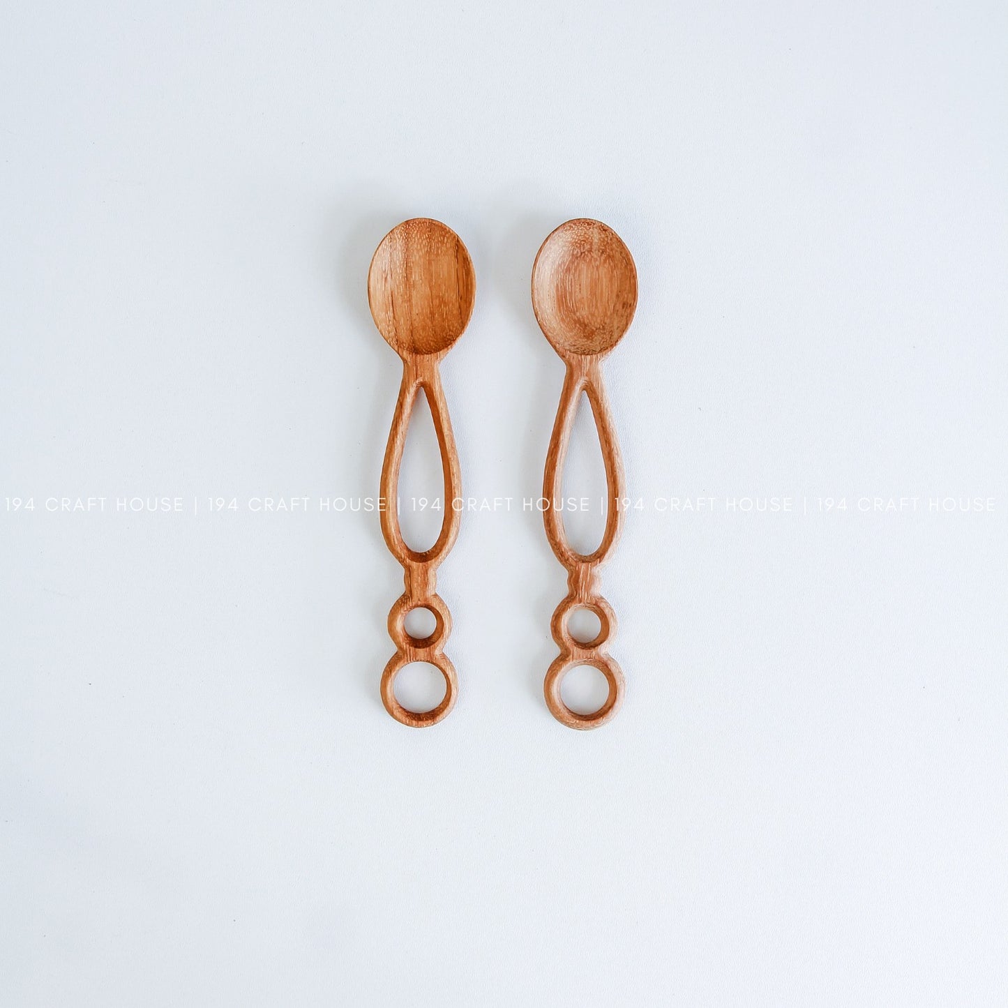 Hand Carved Wooden Spoon With Hole - Kitchen Serving Utensils