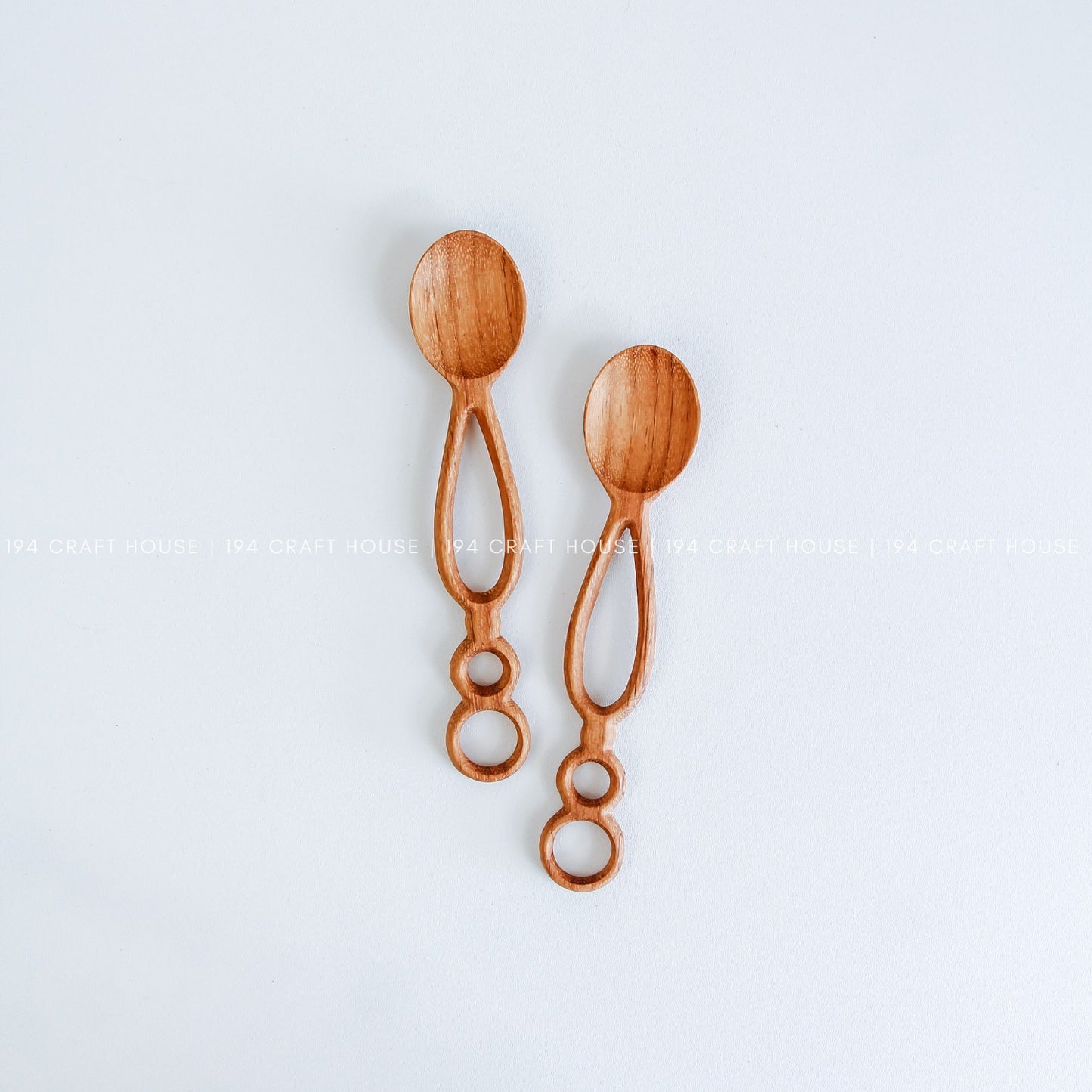 Hand Carved Wooden Spoon With Hole - Kitchen Serving Utensils