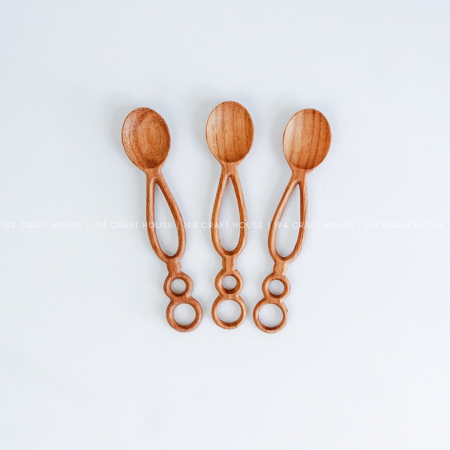 Hand Carved Wooden Spoon With Hole - Kitchen Serving Utensils