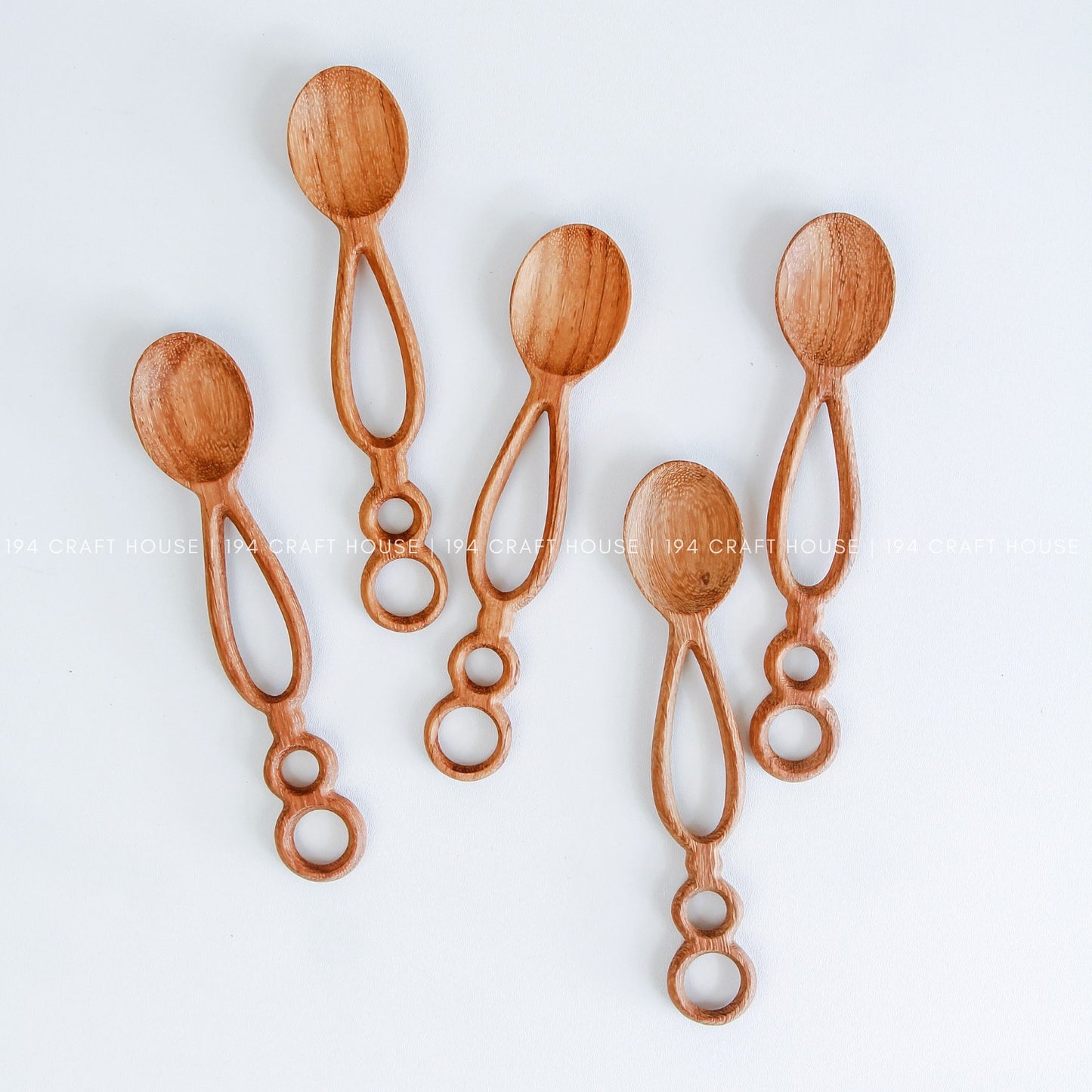 Hand Carved Wooden Spoon With Hole - Kitchen Serving Utensils