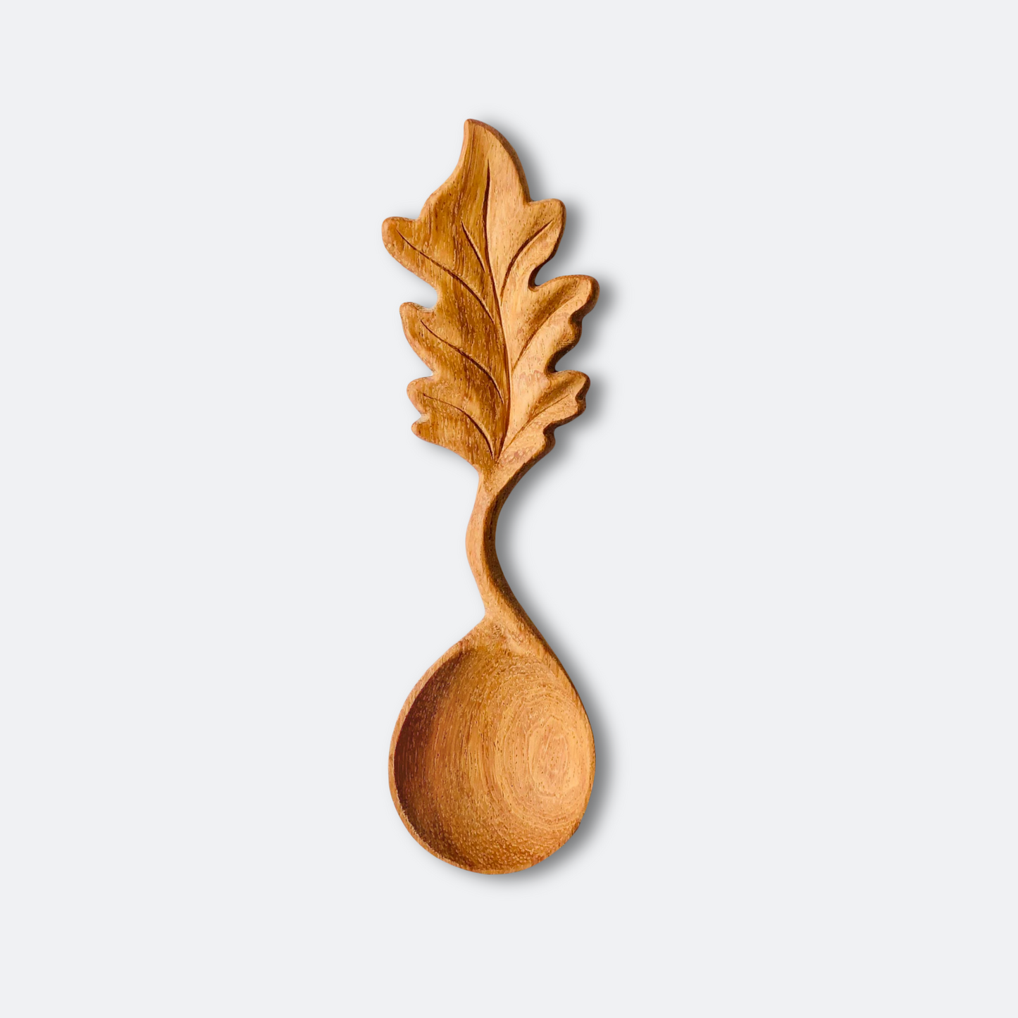 Handcrafted Leaf Shaped Handle Wooden Spoon