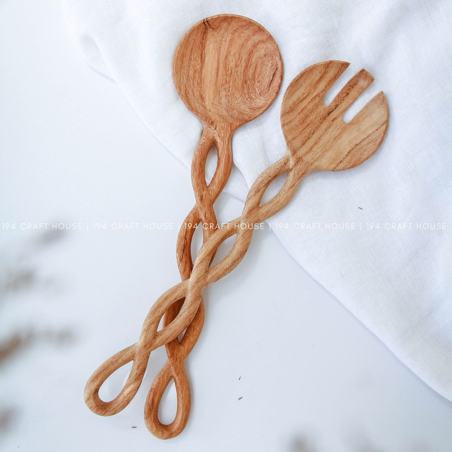 13" Twisted Handle Wooden Salad Forks