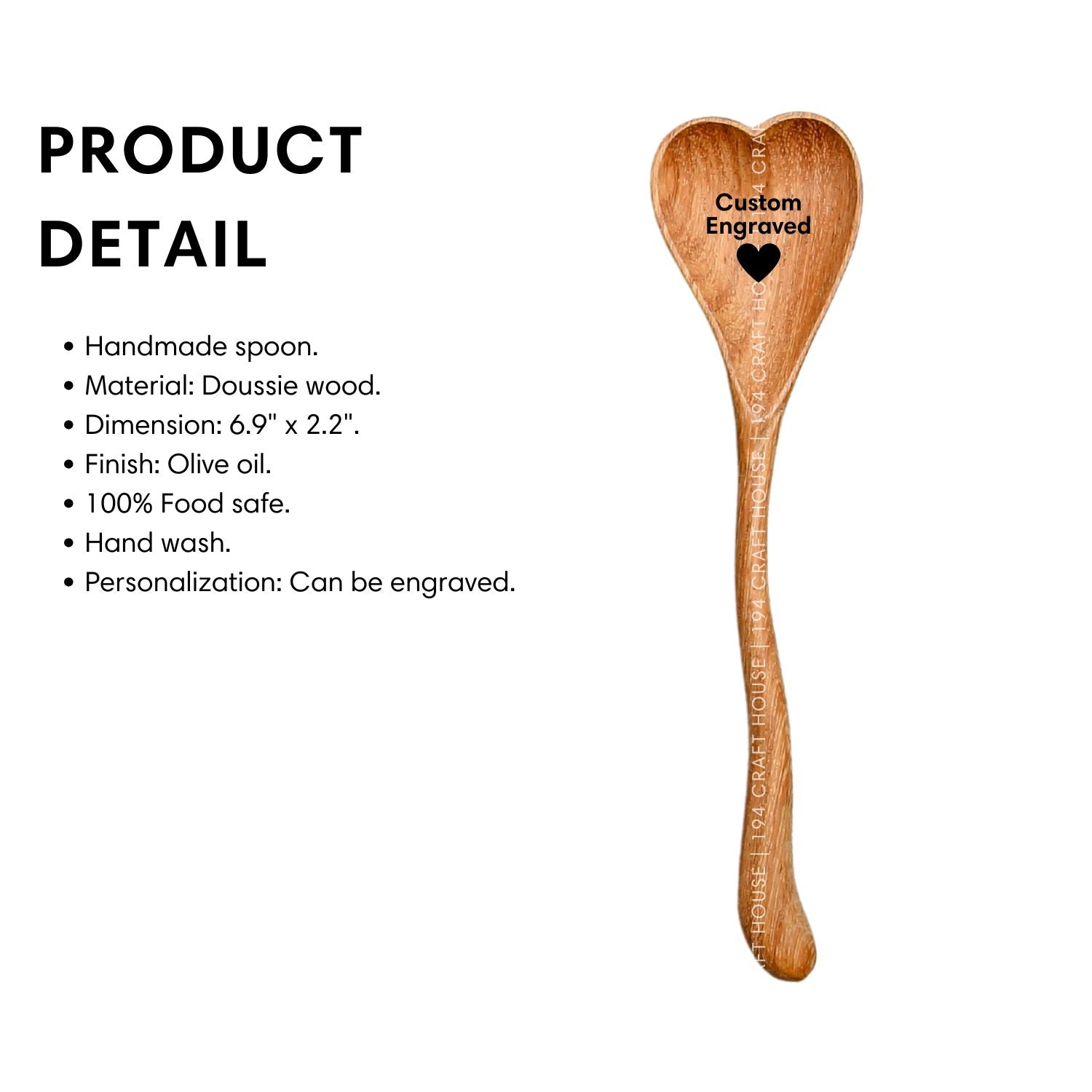 Personalized Wooden Heart Spoon