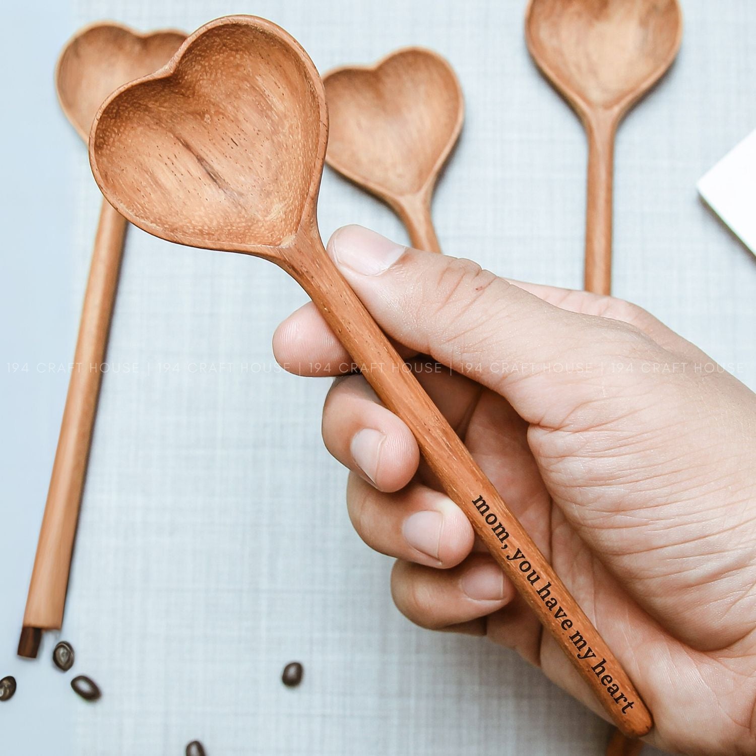 P-040 Mom you have my heart engraved heart spoon