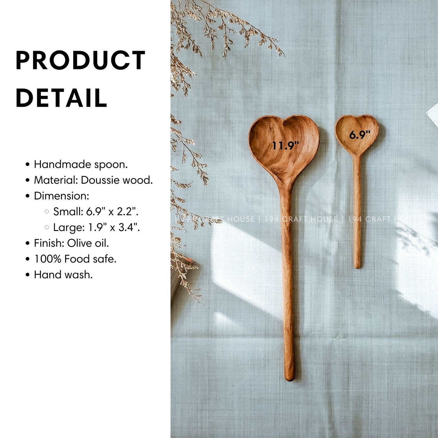 Handmade Wooden Heart Spoon