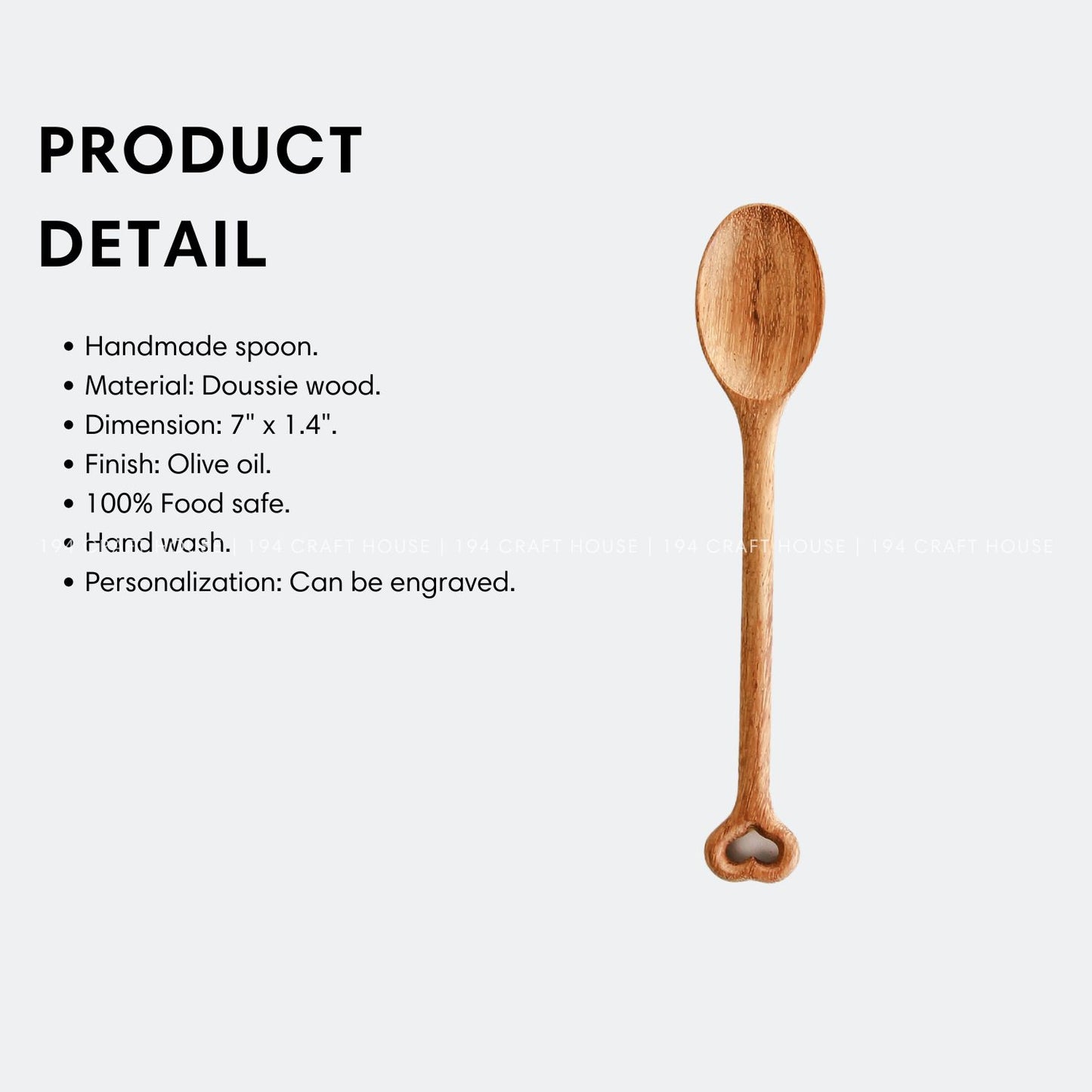 Wooden Spoon With Heart Handle
