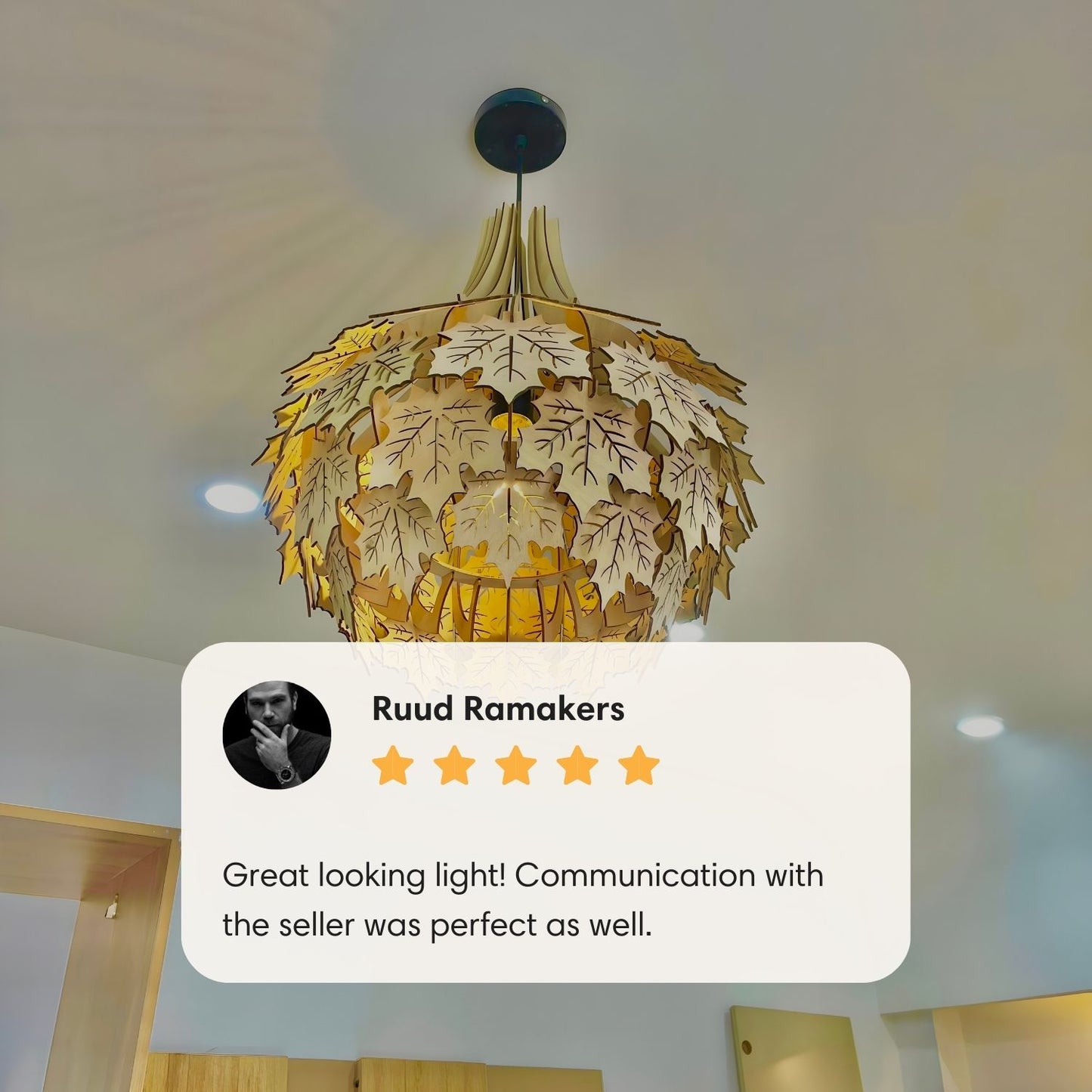 Wood Pendant Light Maple Leaf Review