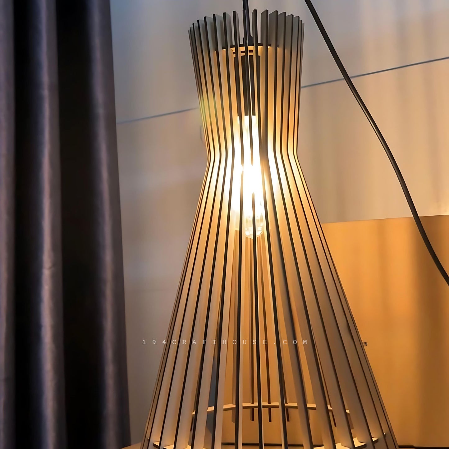 Wood Pendant Light Cage For Kitchen Living Room Home