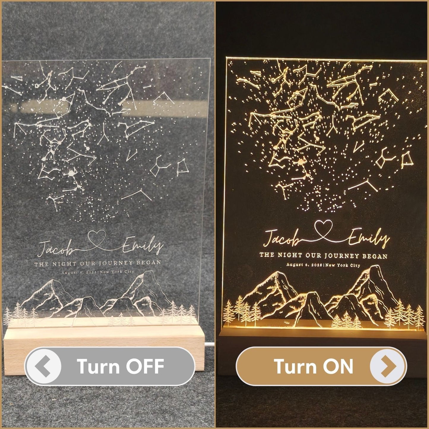 Custom Star Map Constellation Acrylic Night Light Style 2