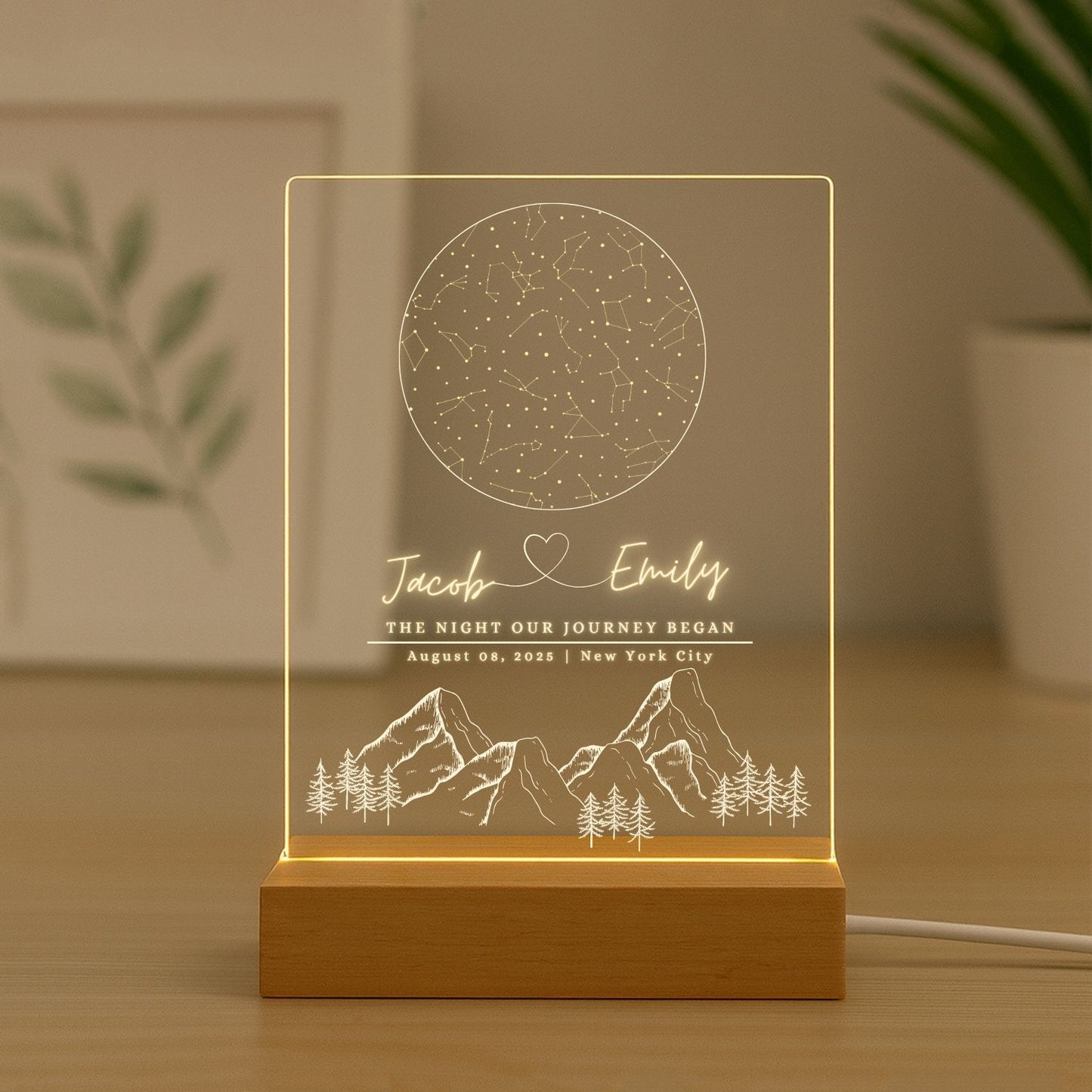 Custom Star Map Constellation Acrylic Night Light Style 2