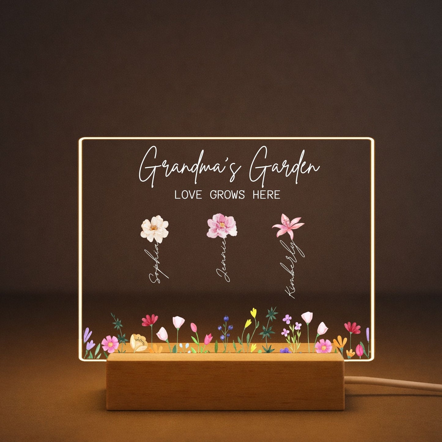 Grandma's Garden Night Light Personalized Gift