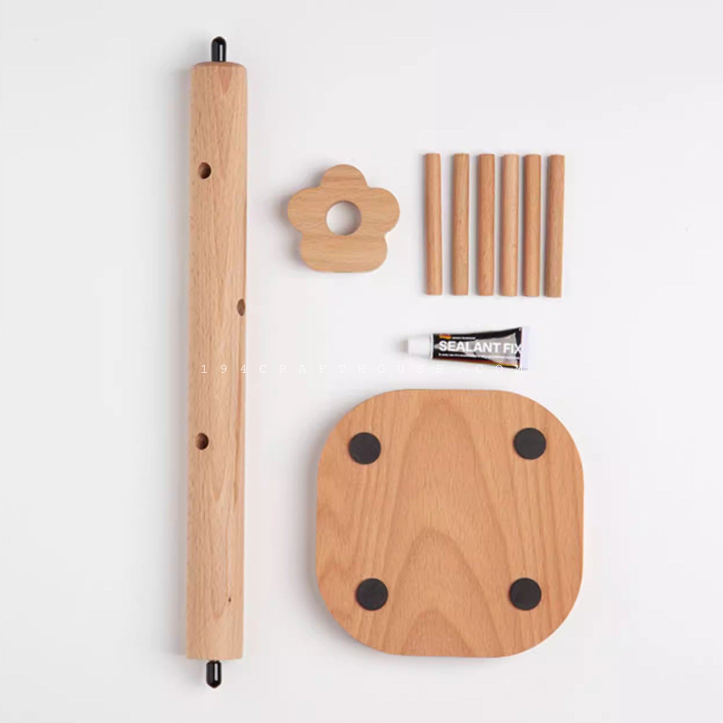 6 Branch Wooden Mug Tree Stand Drying Storage Rack Holder | Countertop Kitchen Organizer