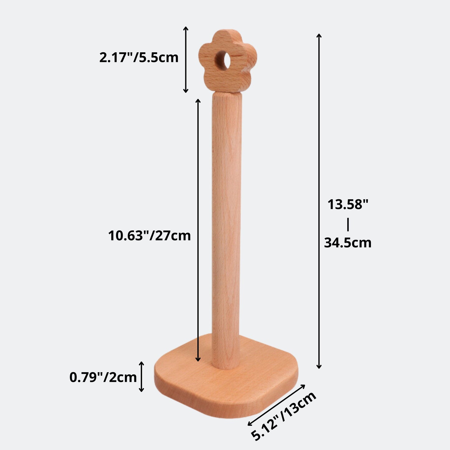 Roll Tissue Napkin Paper Holder Flower Shape Top Anti-Slip Standing (Tall) | Kitchen Organization