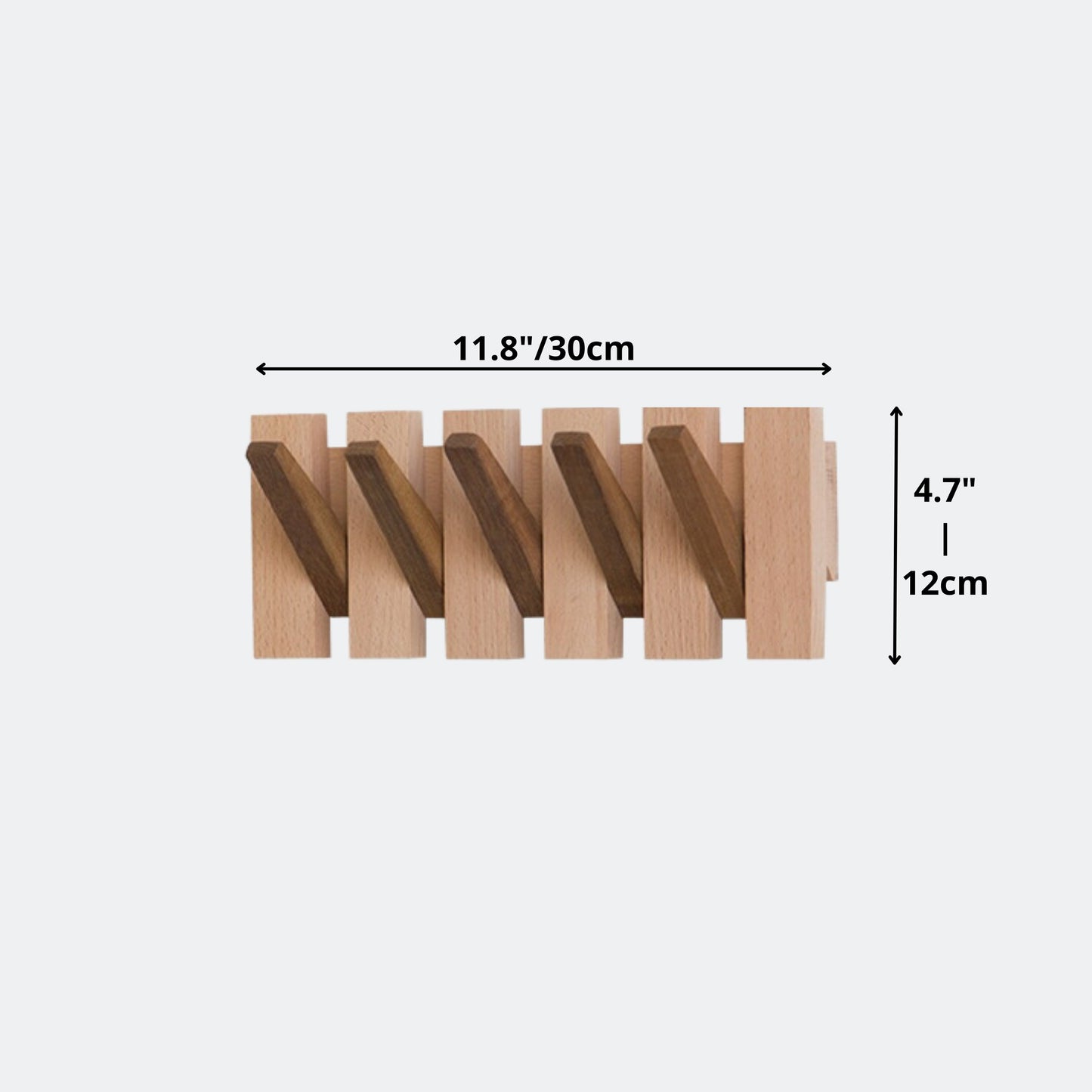 5 Hooks Wooden Piano Coat Hanger Wall Mounted | Home & Living Decor