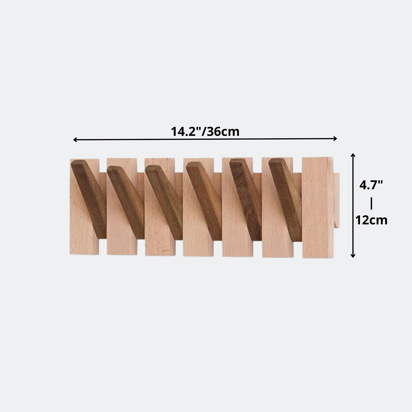 6 Hooks Wooden Piano Key Rack Wall Mounted | Home & Living Decor