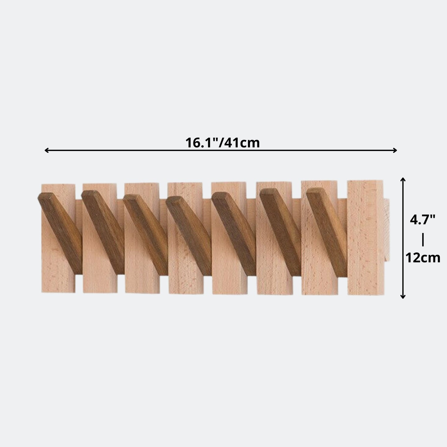 7 Hooks Wooden Piano Coat Rack Wall Mounted | Home & Living Decor