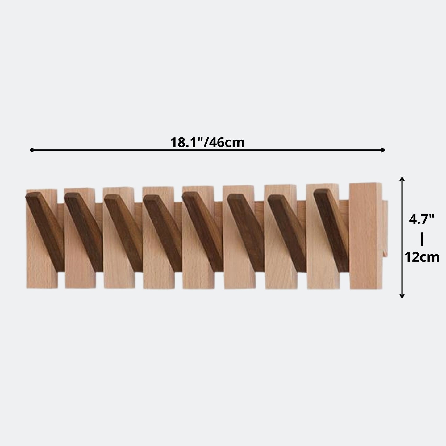 Piano Wooden Wall Hanger Foldable Clothes 8 Hooks | Home & Living Decor