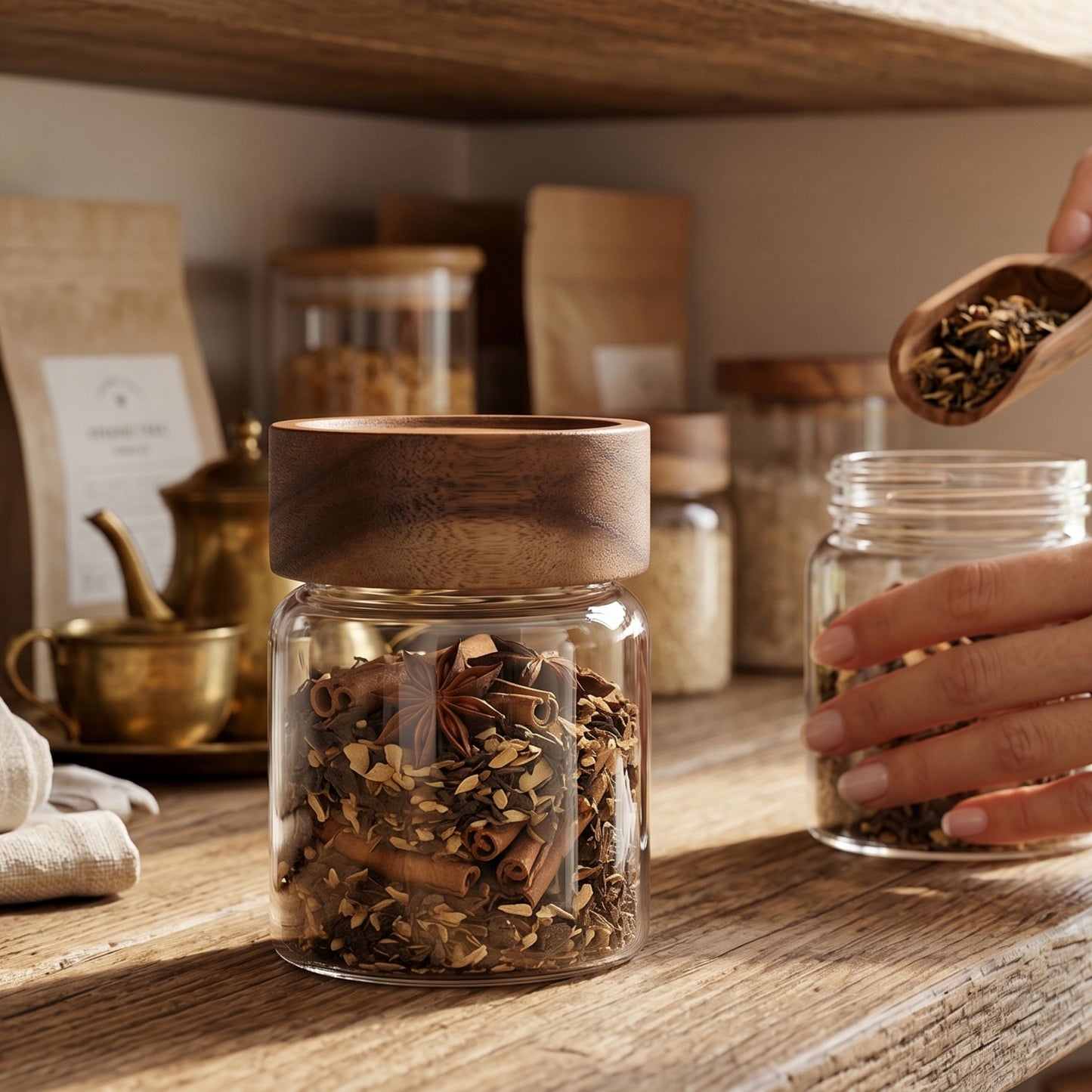 V-044-Clear Glass Jar Food Storage