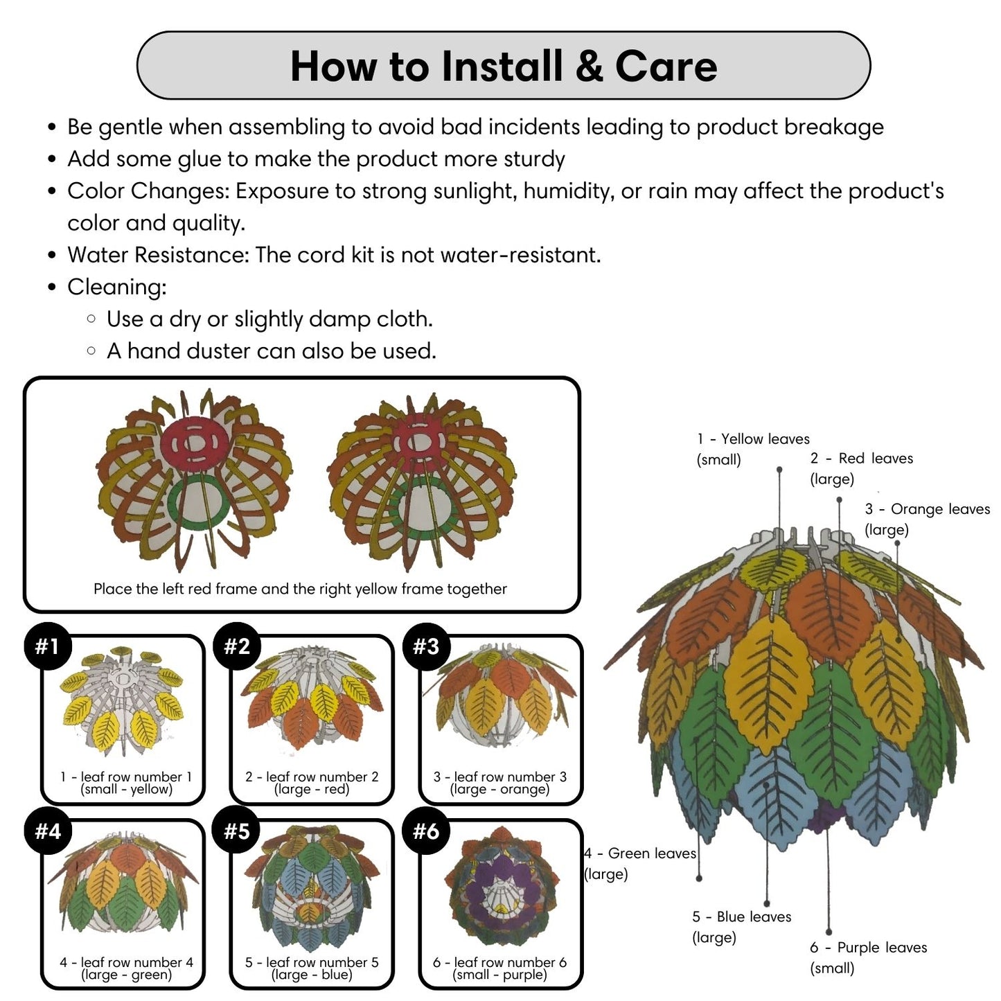 Wood Pendant Light Fixture Leaf Shape for Home Decor