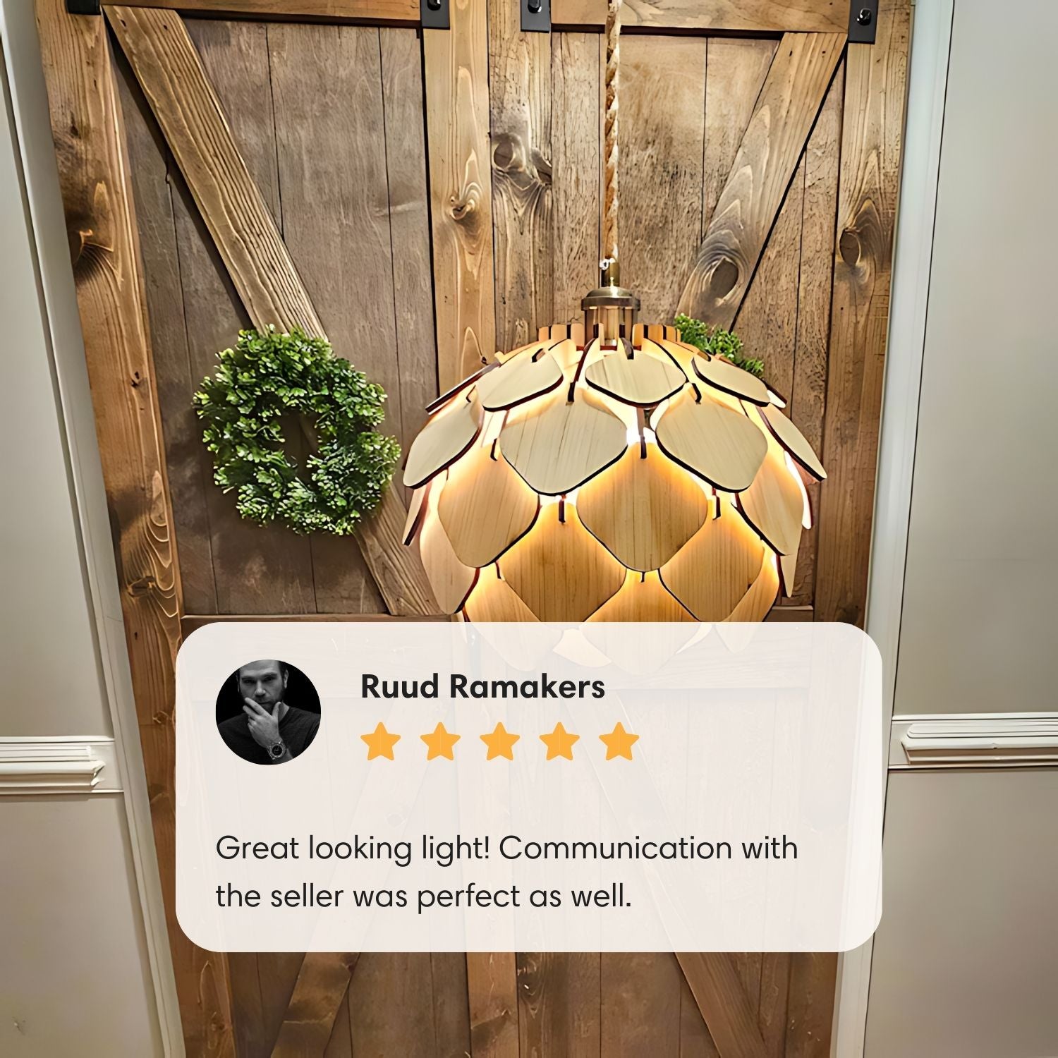 Wooden-Pendant-Light-Round-Pine-Cone-Review