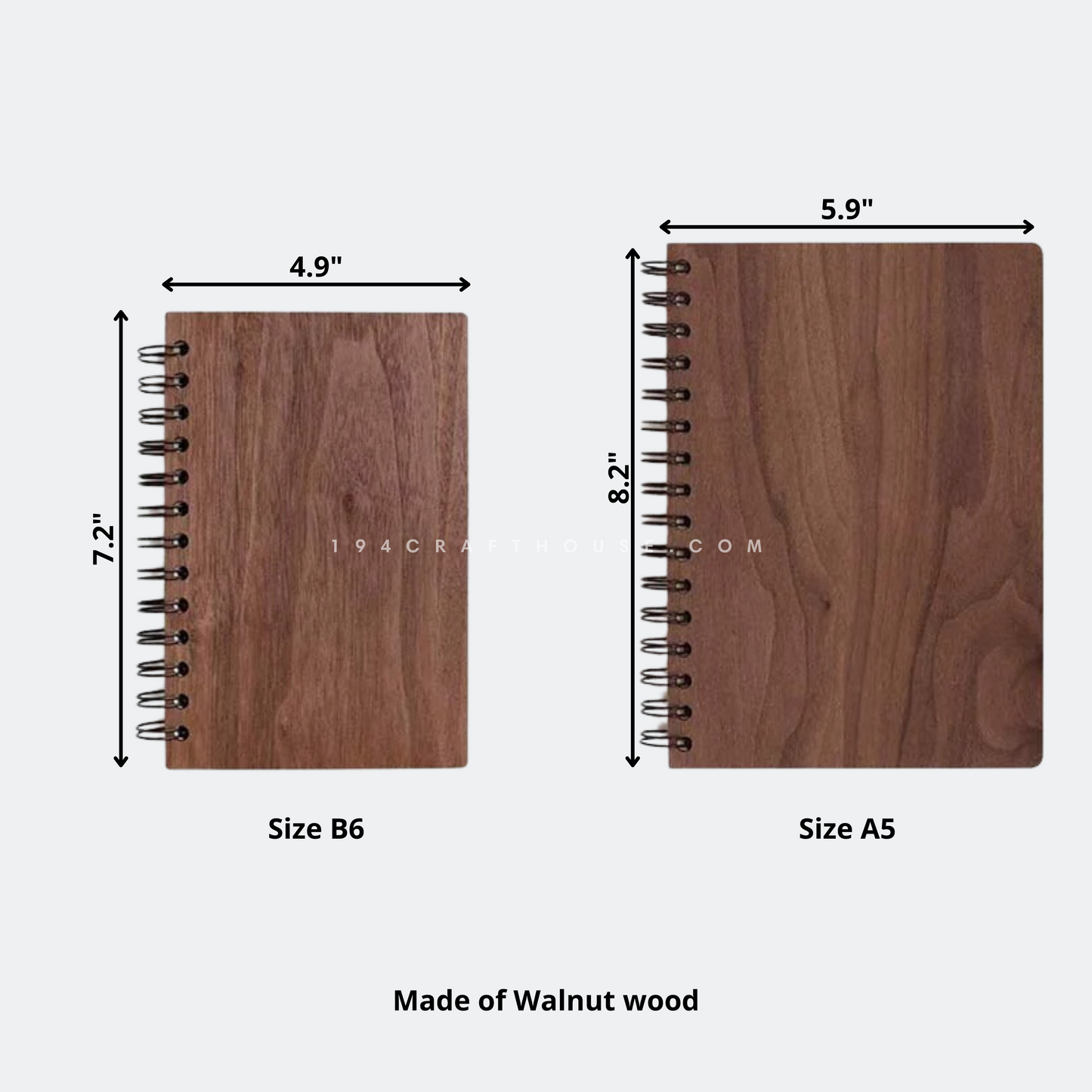 Custom Engraved Walnut Notebook - Father's Day Gifts