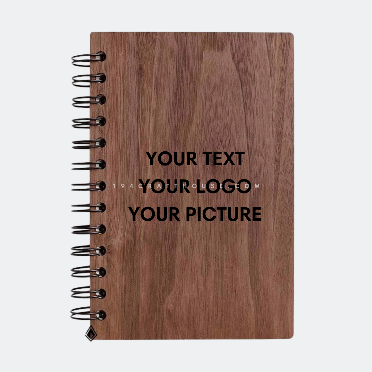 Custom Engraved Walnut Notebook - Father's Day Gifts