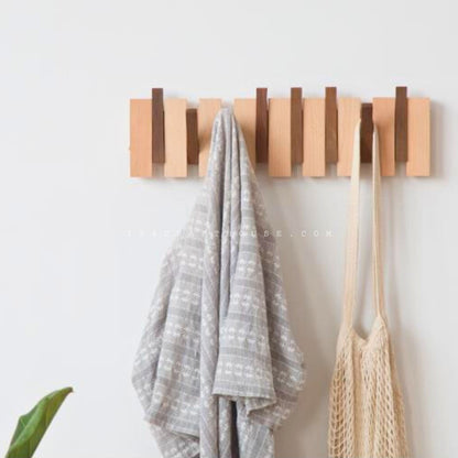 Piano Wooden Wall Hanger Foldable Clothes 8 Hooks | Home & Living Decor