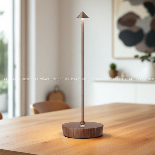 Cordless Table Lamp Woodgrain for Kitchen Dining