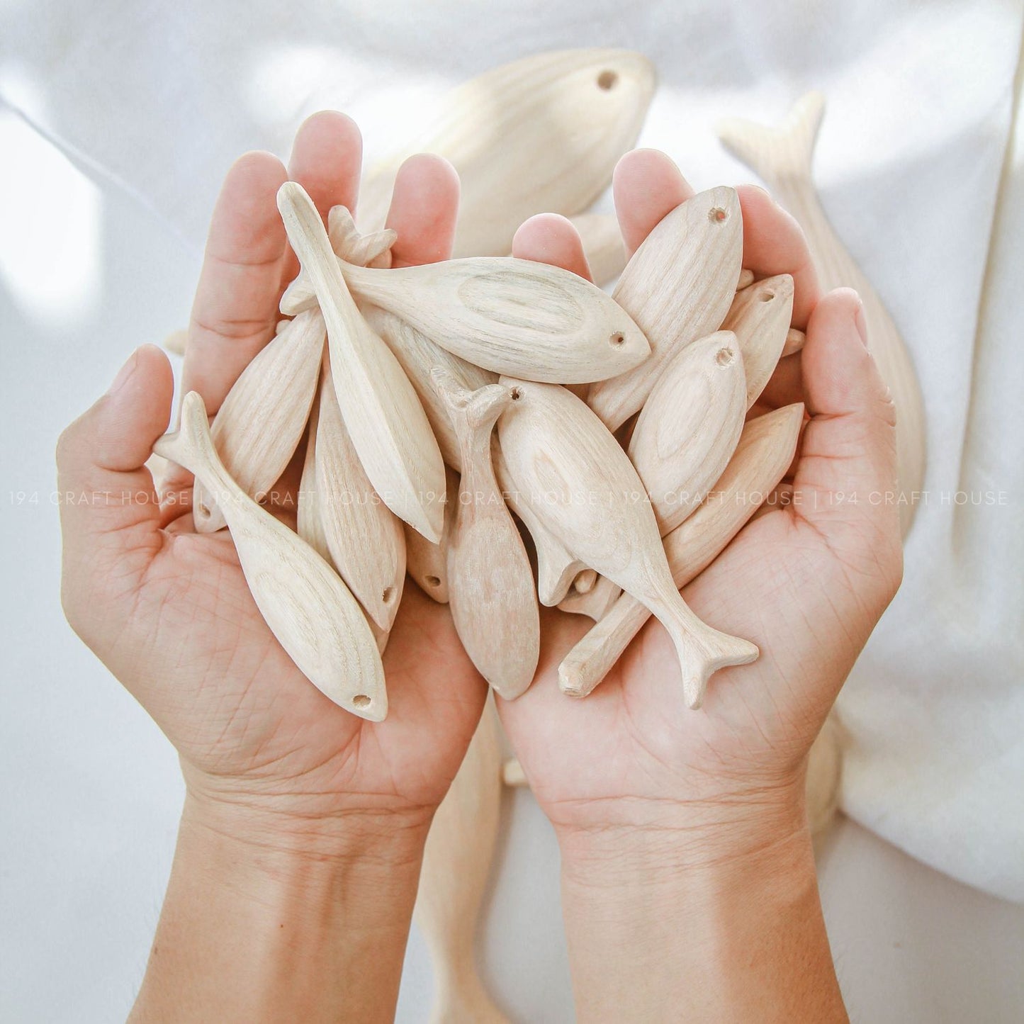 3D Unfinished Wooden Fish For Wall Hanging Decor, Blank Fish Cutout For DIY Craft Projects, 3D Wood Fish Toy For Hand Painted Creative Kid Art Gift