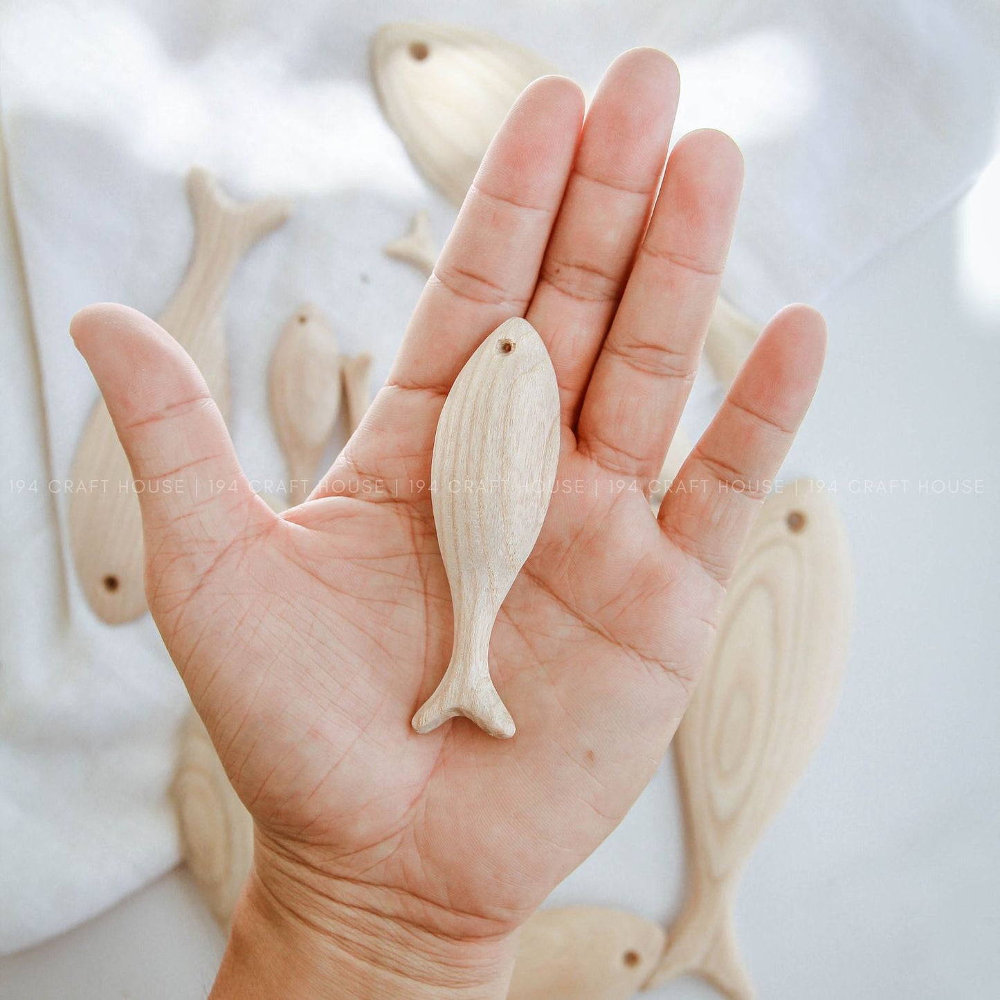 3D Unfinished Wooden Fish For Wall Hanging Decor, Blank Fish Cutout For DIY Craft Projects, 3D Wood Fish Toy For Hand Painted Creative Kid Art Gift