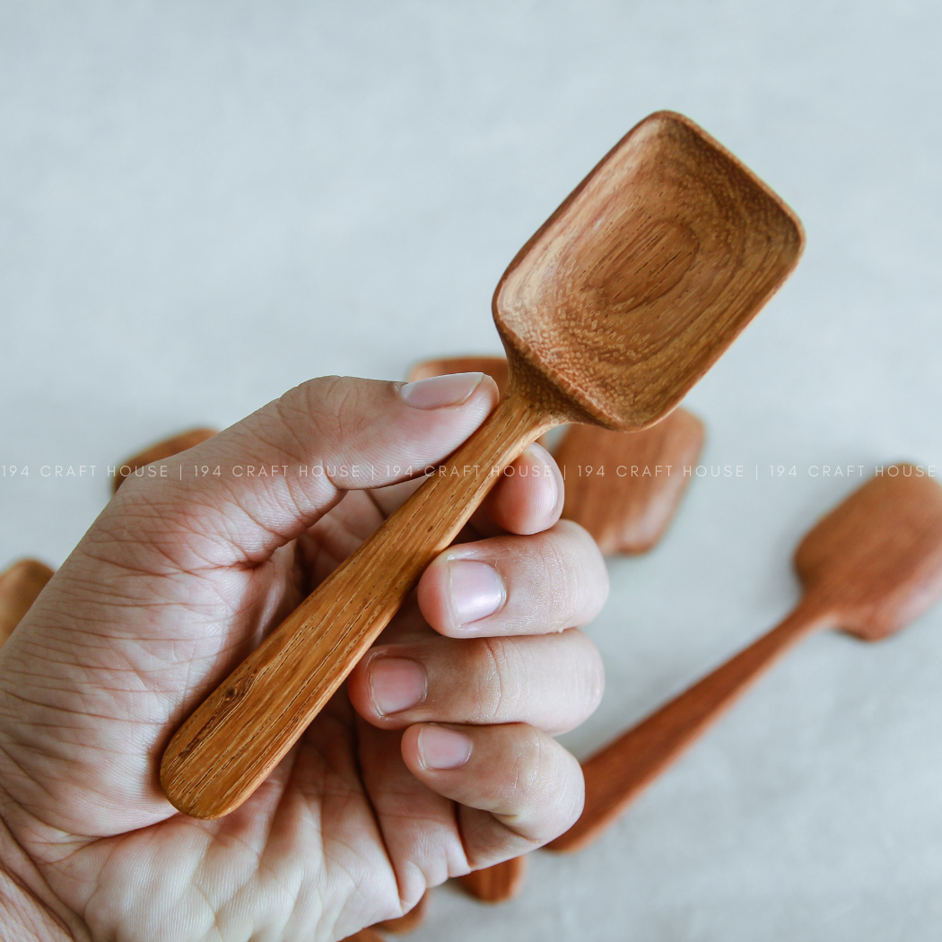 Hand-Carved Wooden Sugar Scoops - Measuring Spoon