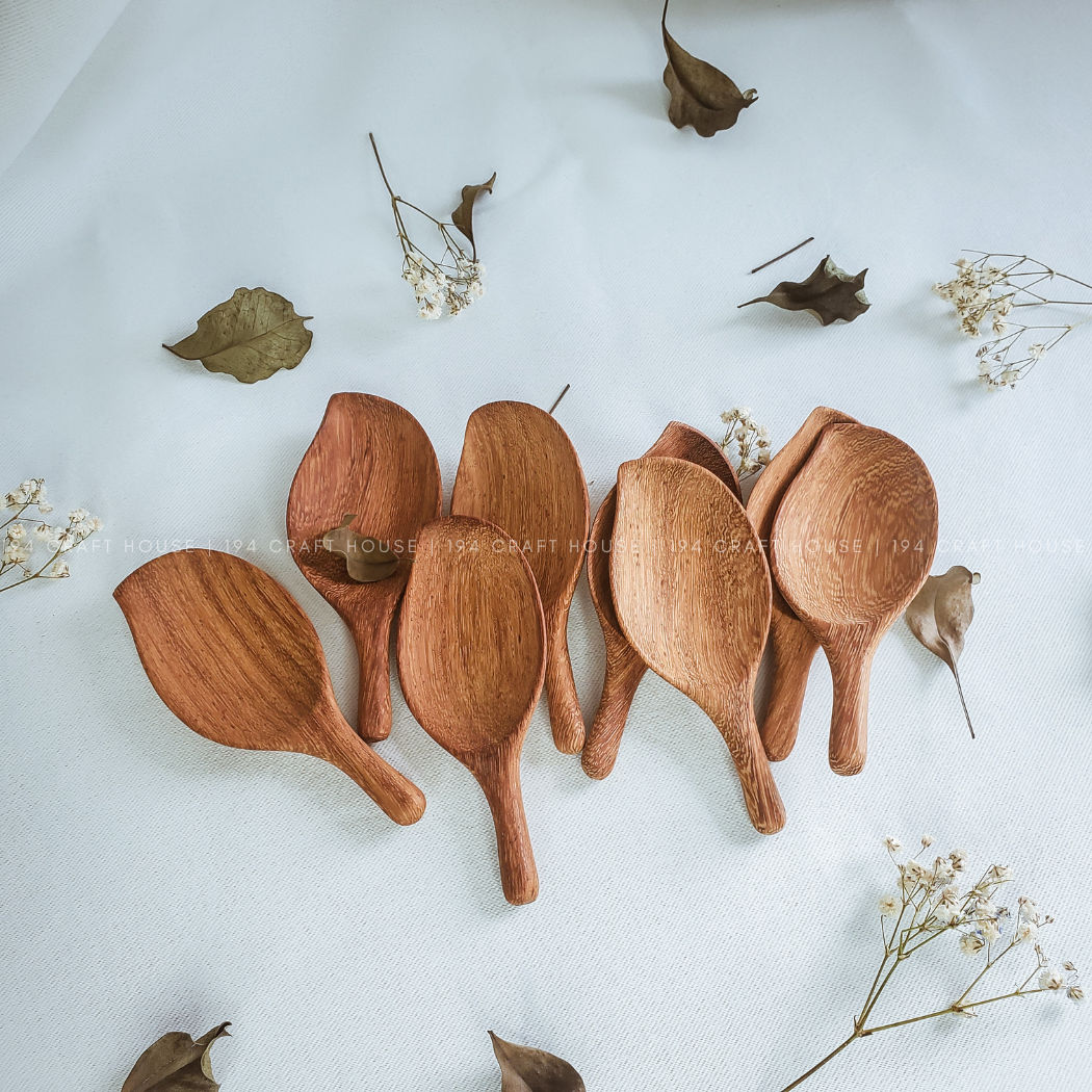 Handcrafted Leaf-Shaped Small Wooden Spoon