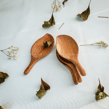 Handcrafted Leaf-Shaped Small Wooden Spoon