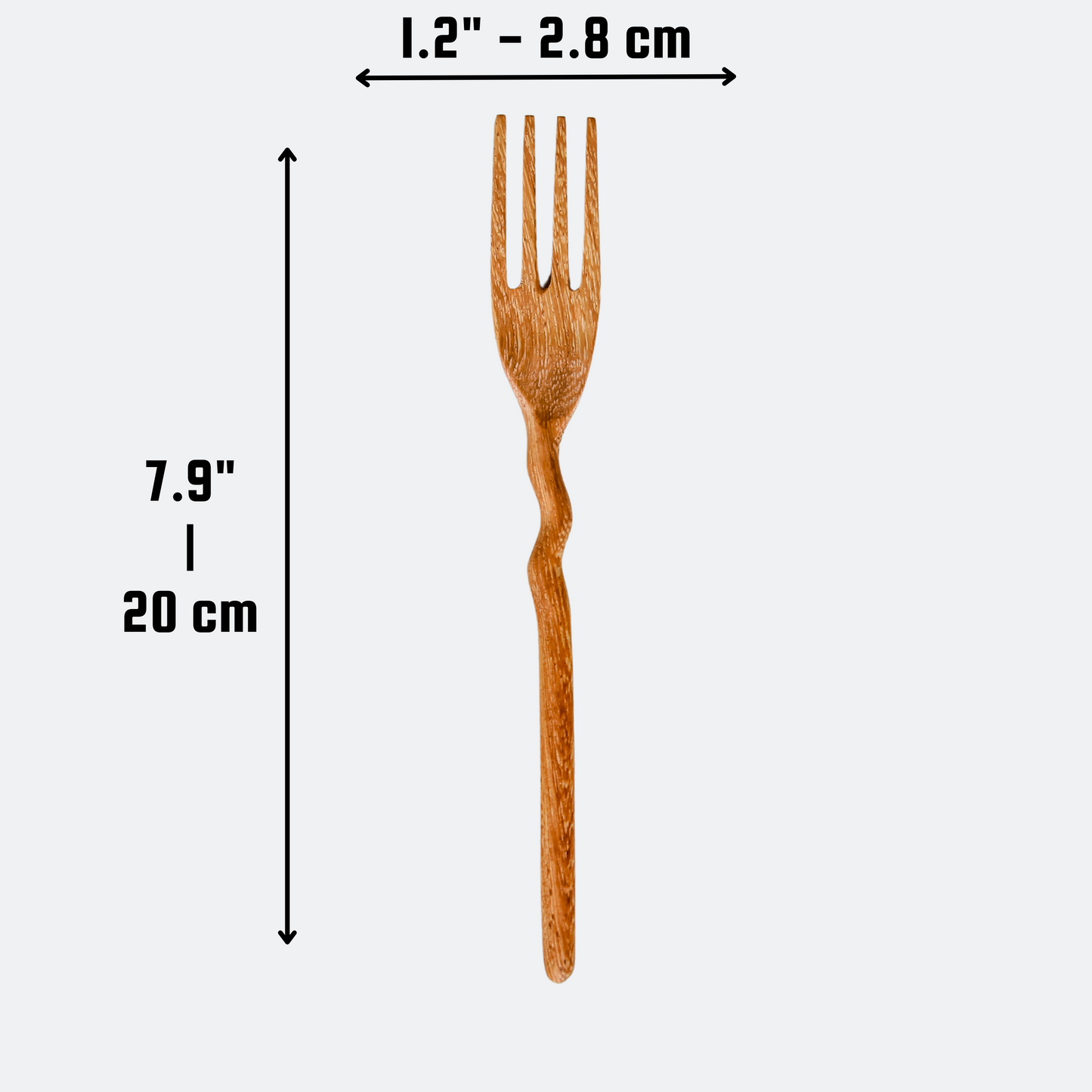 Handcrafted Wiggle Handle Wooden Fork - Serving Utensil