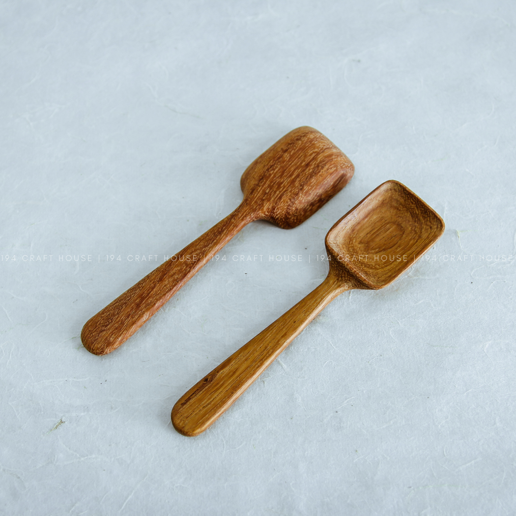 Hand-Carved Wooden Sugar Scoops - Measuring Spoon