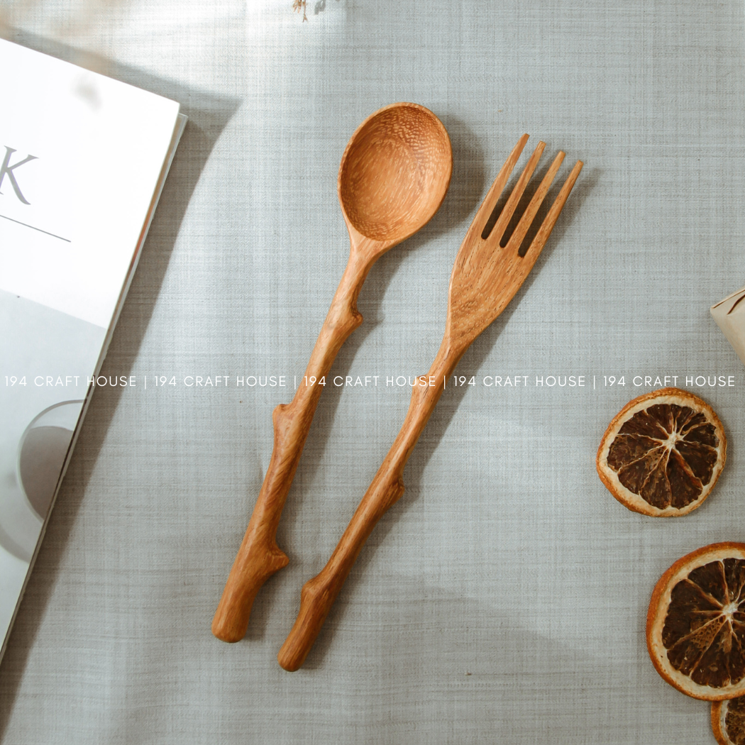 Handcrafted Branch Handle Wooden Forks