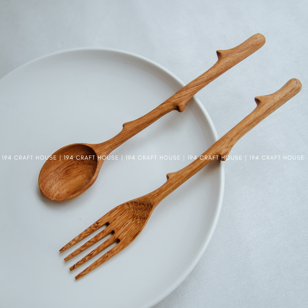 Handcrafted Branch Handle Wooden Forks