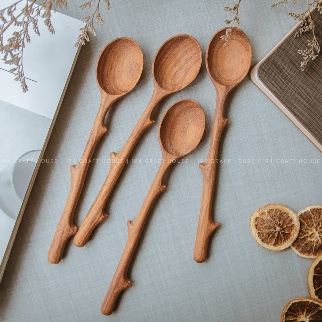 Handcrafted Branch Handle Wooden Serving Spoon