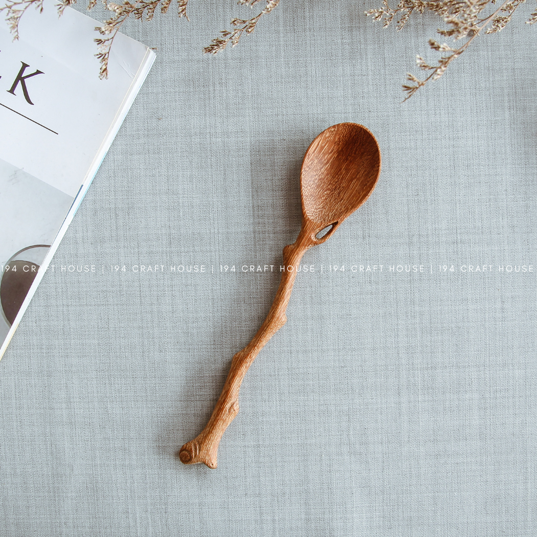 Handcrafted Vintage Handle Wooden Spoon - Kitchen Serving Utensils