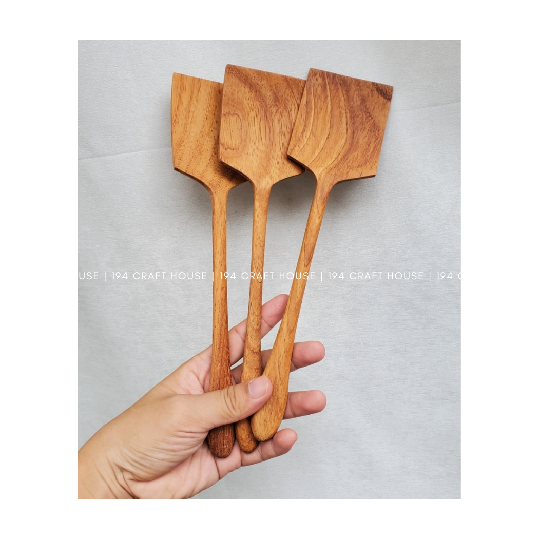 Wooden Curved Spatula - 12" - Kitchen Serving Utensils