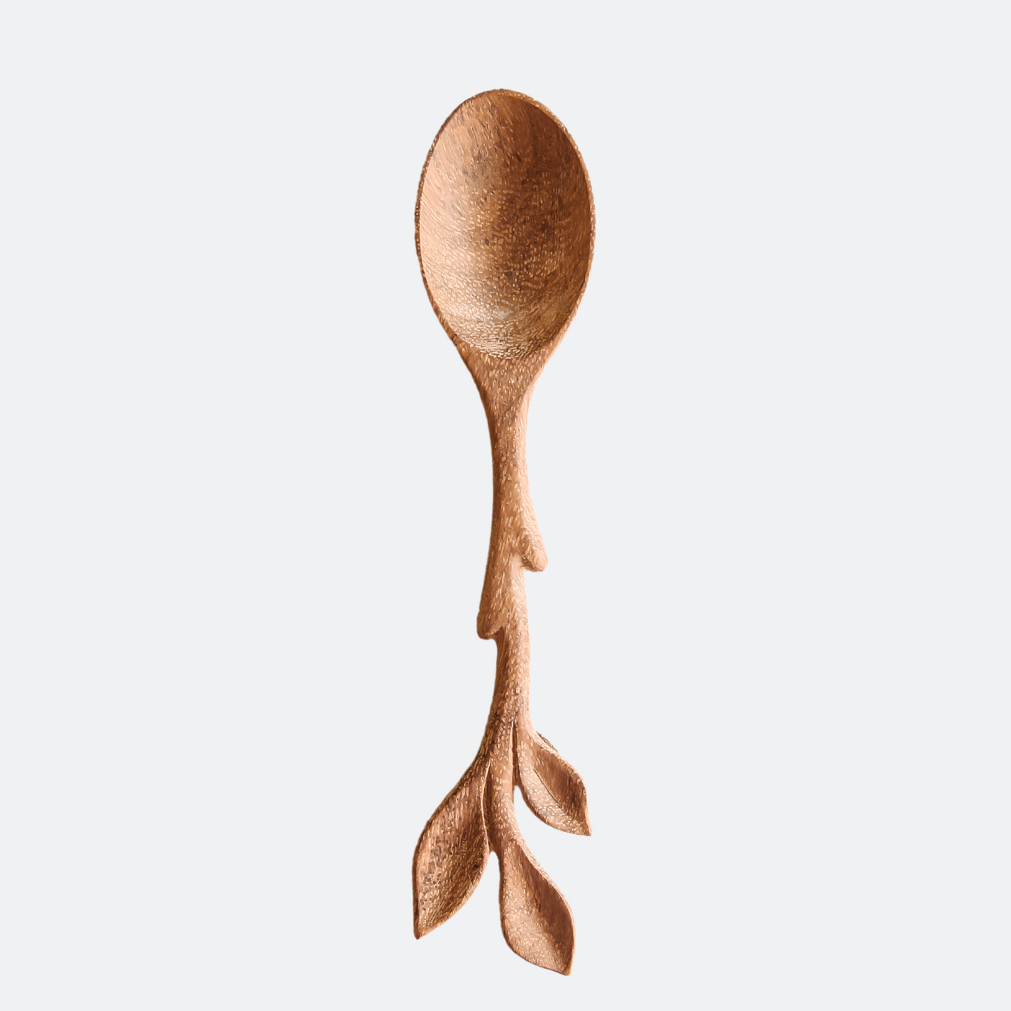 Artisan Leaf Handle Wooden Spoon - Kitchen Serving Utensils