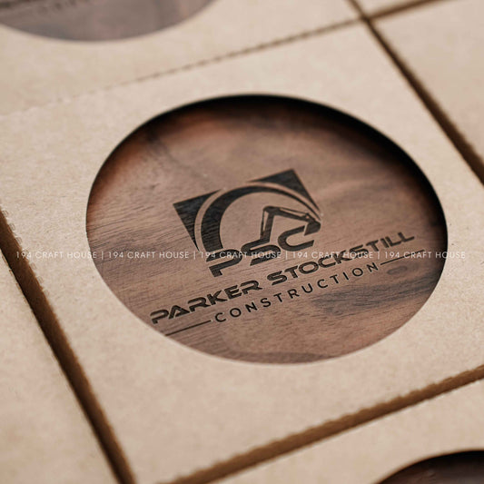 Parker-Stockstill Construction: Personalized Walnut Coasters