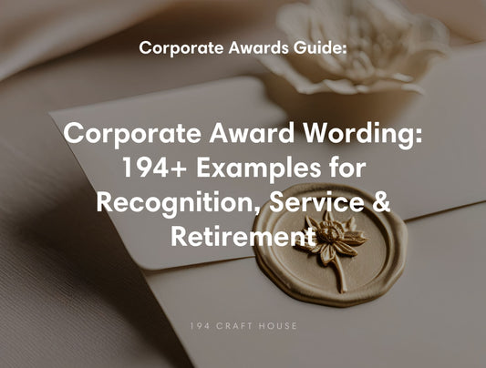 Corporate Award Wording: 194+ Examples for Recognition, Service & Retirement