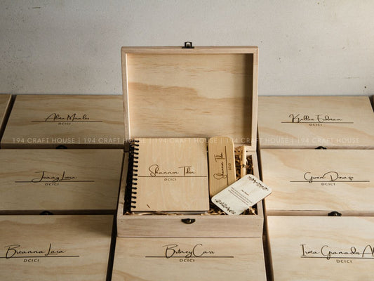 Cisco: Personalized Wooden Stationery Set Gift Box