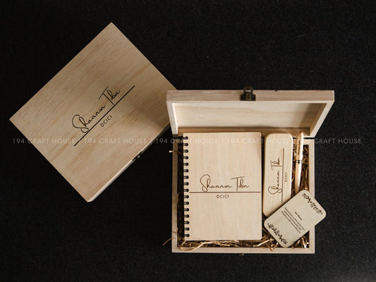 Corporate Gift Ideas: Personalized Wooden Stationery Set Created for Cisco