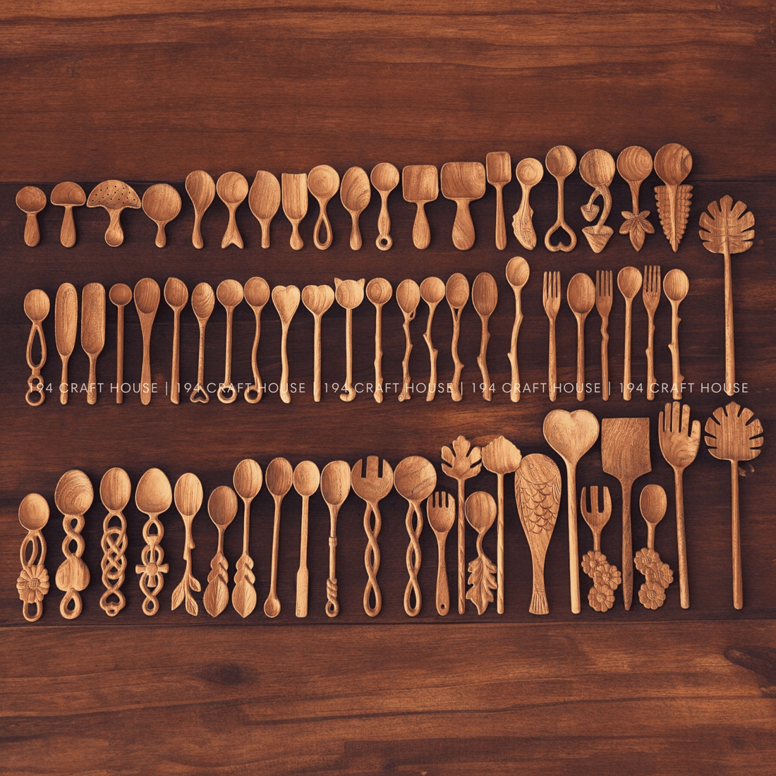 194+ Handcrafted Wooden Spoon and Fork Collection of 194 Craft House