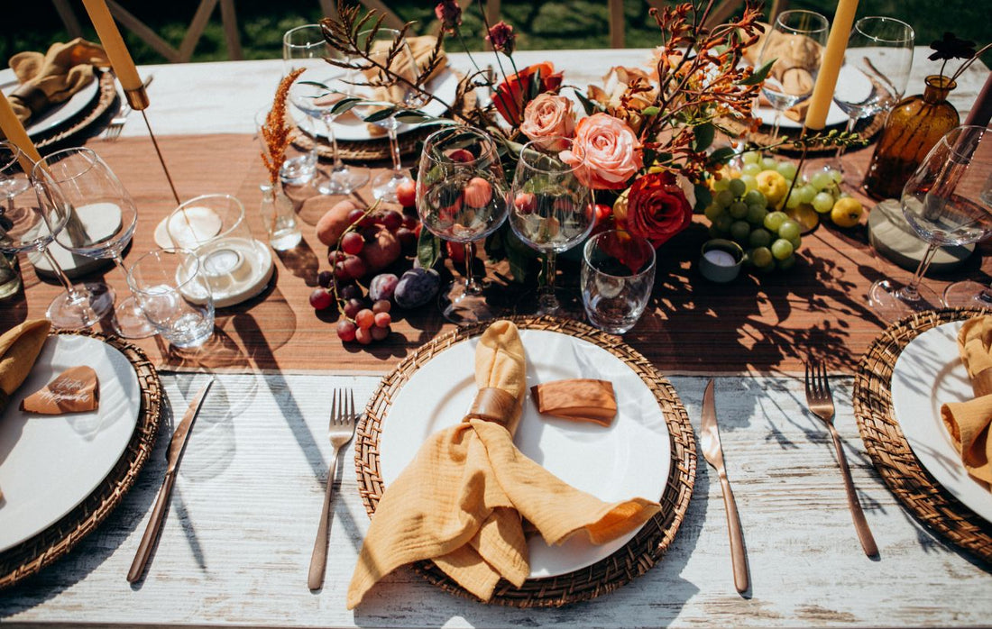 Rattan and Linen: The Perfect Pair for a Sustainable Thanksgiving Table Decor