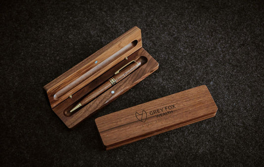 Personalized Wooden Pen Set Engraved Name and Logo Corporate Anniversary Gifts