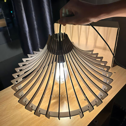 Bela Wood Pendant Light for Dining Room, Bird Nest Hanging Lamp